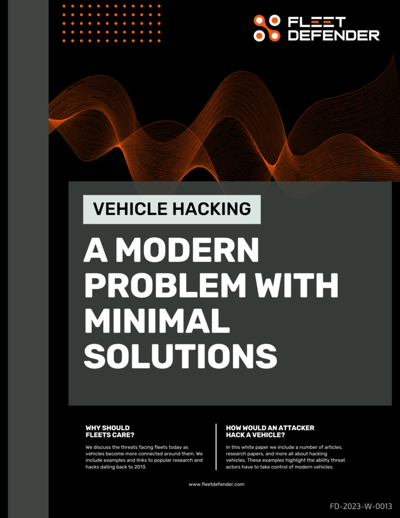 White Paper: Vehicle Hacking A Modern Problem With Minimal Solutions